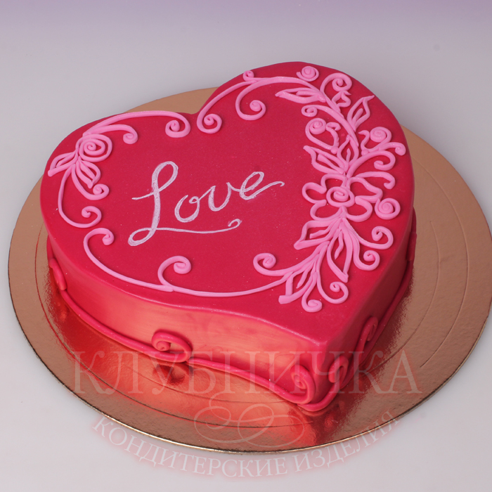 Торт на День влюбленных "Cердечко Love" 1800 руб/кг